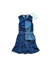 Alexander McQueen Blue cotton denim Sleeveless Peplum dress 2019