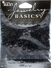 CousinDIY Jewelry Basics Metal Findings 400/Pkg-Black Jump Rings 4mm To 6mm