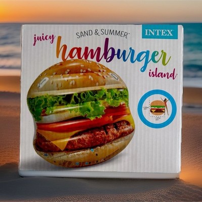Intex Sand & Summer Juicy Hamburger Island Inflatable Pool Float 53'' x 50''