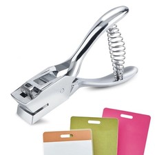 Hand Held Hole Puncher 15mm x 3mm Metal Plier for ID Card Badge PVC Photo