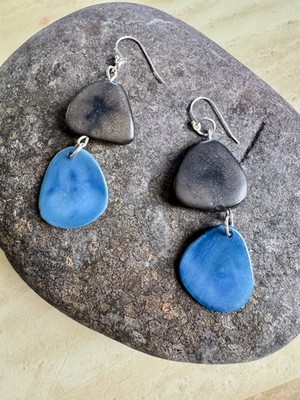 Tagua Nut umweltfreundliche Ohrringe mit Sterling Silber Ohr Drähten