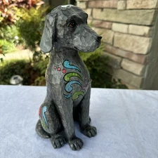 Jim Shore Cosmo 10" Labrador Dog Gray and Black 2012 Outdoor Living Collection