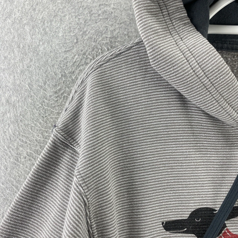 Suéter Marüshka M Gris Rayas Dachshund Perro Rojo Gráfico Pullover Sudadera con Capucha Foto 4 de 4