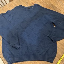 Vintage IZOD LACOSTE orlon acrylic Crew neck sweater Sz XL navy blue 80s 90s