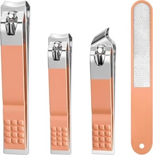 Nail Clipper Set, 4 PCS Ultra Sharp Nail Clippers for Men, Women, Adults Toenail