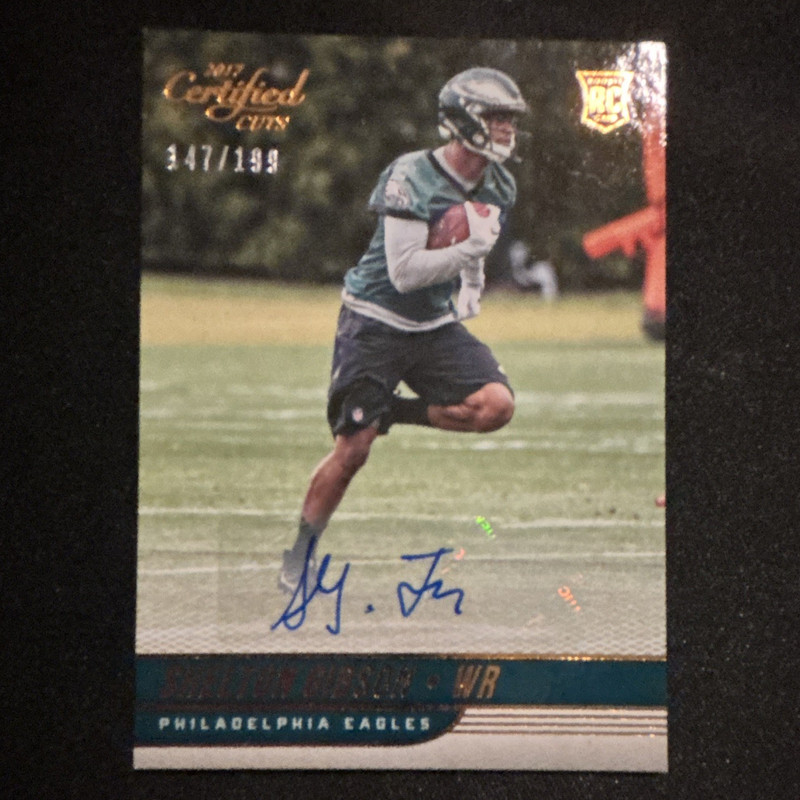 Panini 2017 Certified Cuts Shelton Gibson Eagles RC Scripts Auto #195 /199