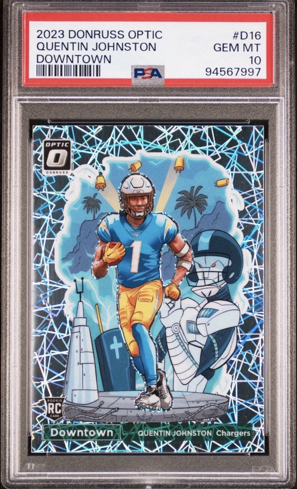 2023 Panini Donruss Optic #D16 Quentin Johnston RC Rookie Downtown PSA 10 Gem
