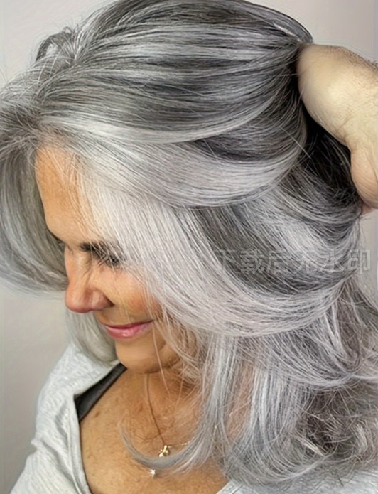 Highlight Grey 100% Human Hair 13x4 Lace Wig for Fashion Women