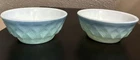 LOT (2) FIRE KING Anchor Hocking TWO TONE BLUE Kimberly Diamond 5” Cereal Bowls
