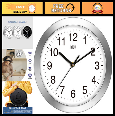 Silent 10-Inch Wall Clock - Battery Operated, Non-Ticking, Glass Cover, Modern D