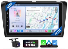 6 64 for Mazda3 2004-2009 9"Android Auto Head Unit Apple CarPlay GPS 4G SIM Slot