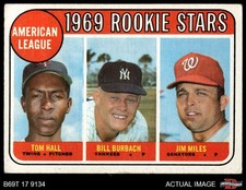 1969 Topps #658 Bill Burbach AL Rookies Twins / Yankees / Senators ROOKIE 3 - VG