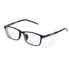 Touri 20 Pairs Clear Slip-On Protective Safety Side Shields for Glasses Fits