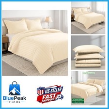 Elegant Comfort 3-Piece Duvet Cover Set, King/Cal-King, Ivory