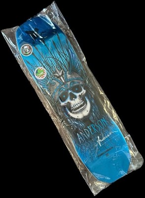 RARE SIGNED Andy Anderson Powell Peralta Skateboard Deck Blue