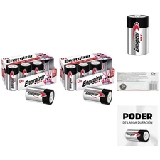 Pack of 2 Max D Alkaline Batteries - 16 Total, 10- Shelf Life for Devices