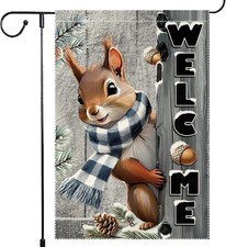 Welcome Garden Flag 12x18inch The Nut Squirrel Winter 12X18, RMQ-42