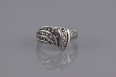Sterling Silver Studded Rollover Fanned Shrimp Talon Band Ring 925 Sz: 7