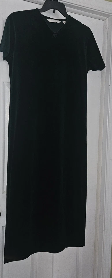 Vestido De Colección Años 90 Victoria's Secret Country Terciopelo Verde Esmeralda Oscuro Romántico L Foto 2 de 4