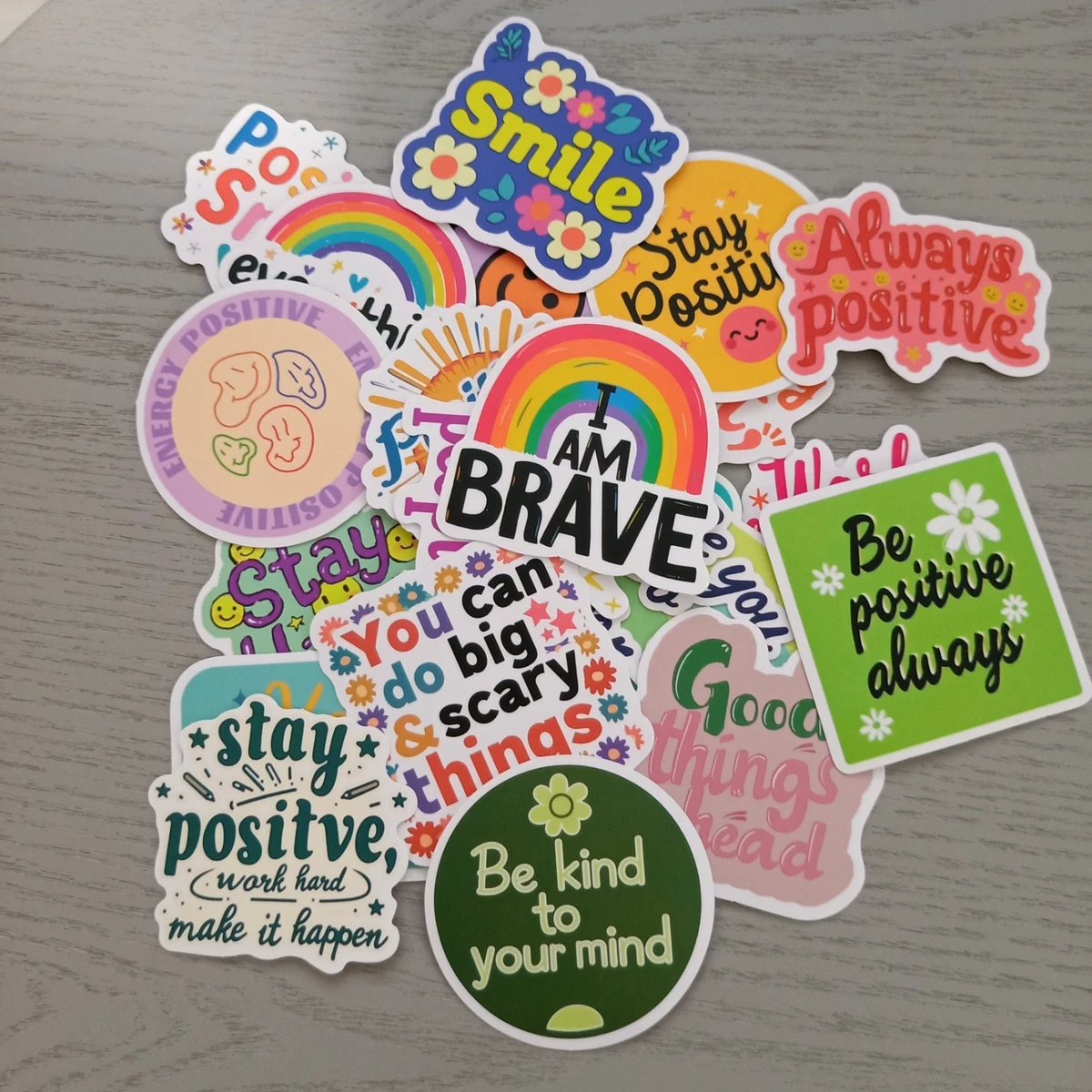 25pc Positive Encouragement Stickers Scrapbook Craft AUS Free Postage H