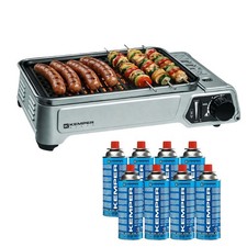 Barbecue portable grill à gaz de table 1.9 KW grille anti adhesive +8 cartouches