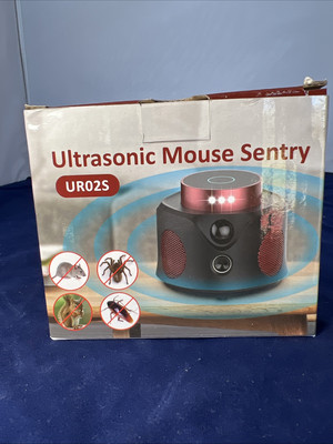 Qualirey UR02S BlackRed 1.5 Watts Ultrasonic Mouse Sentry With Manual Repellant