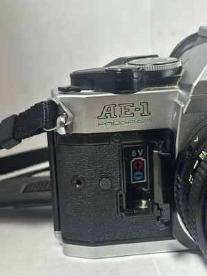 Canon AE-1 Program 35mm SLR Film Camera Black Silver with Canon