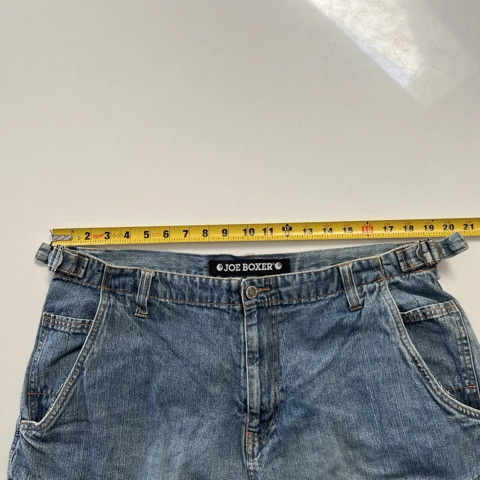 Shorts jeans vintage Y2K cargo folgado skate Joe Boxer masculino tamanho 38 - Imagem 3 de 4