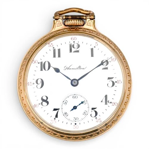 ANTIQUE HAMILTON GRADE 992 MECHANICAL RAILROAD POCKET WATCH 21J GOLD FILL C1917