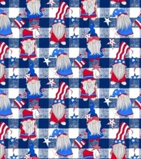 Fabric Traditions  - Patriotic Gnomes Quilting And Crafting Fabric 