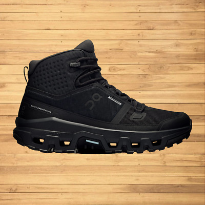 NEW On Running Cloudrock Mid Wp WF10131043 Black Women's Hiking Shoes