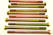 (5) Hex Head 5/8-11 x 10" Grade 8 Bolts Yellow Zinc Cap Screws