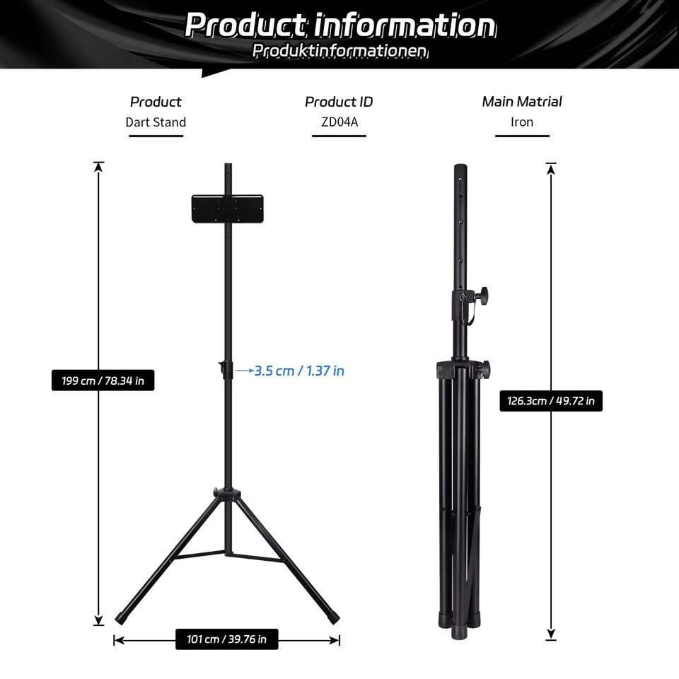 CyeeLife Dartboard Tripod Stand for Steel Dart Games,From Australia - image 3 of 4