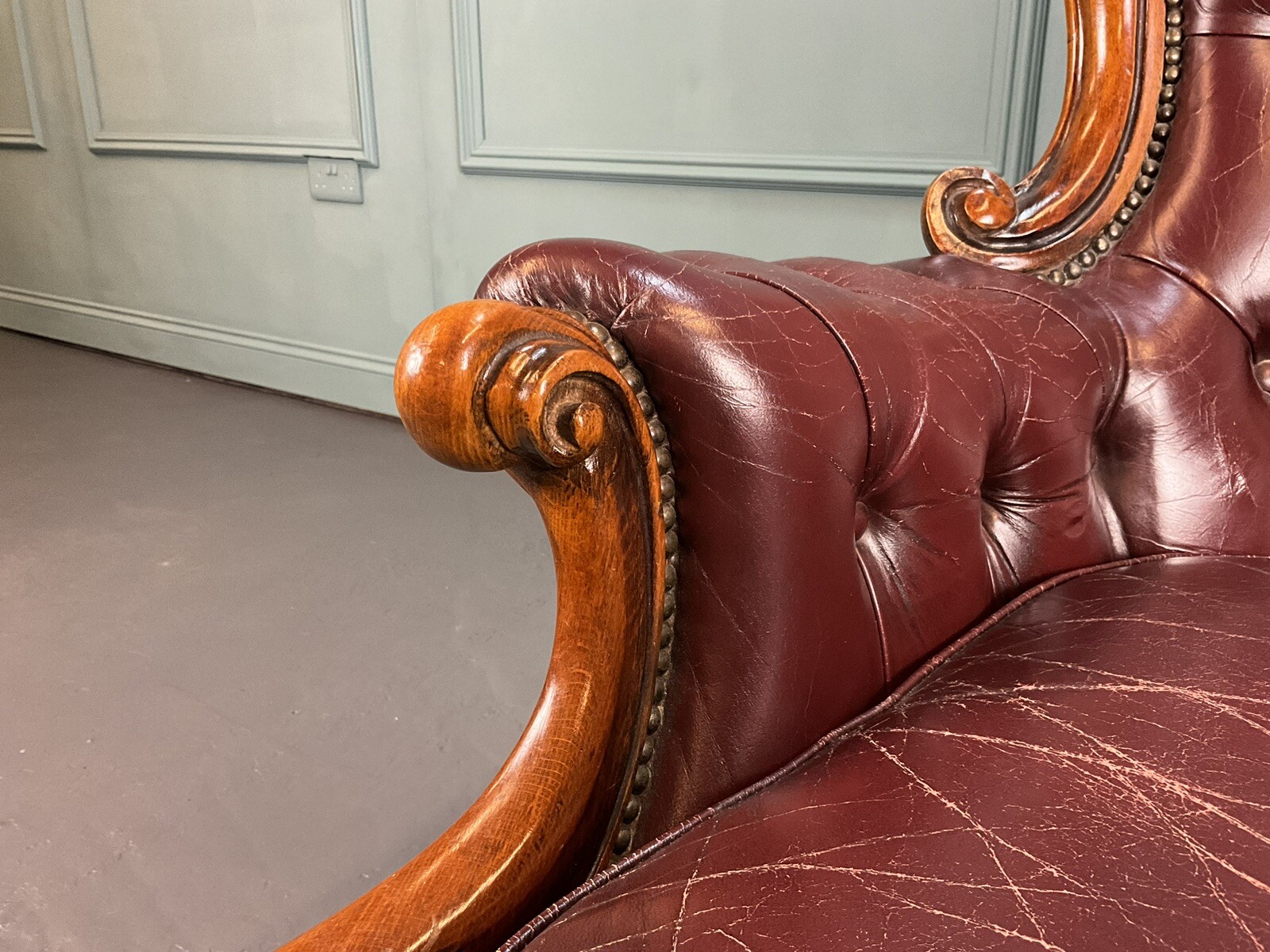 Red Leather Antique Chair eBay