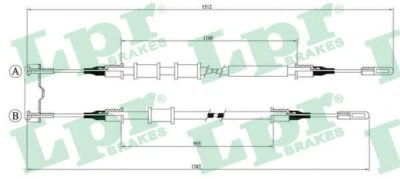 LPR C0585B Cable, parking brake for OPEL - Bild 1 von 3