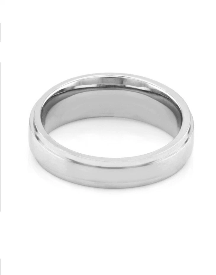 男式白色钻石口音不锈钢十字戒指 10 码 — 第 4/4 张图片