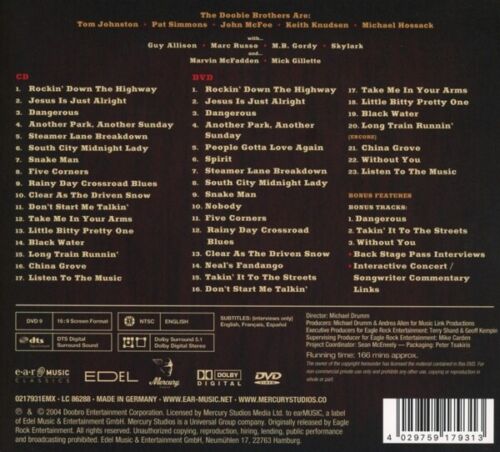THE DOOBIE BROTHERS - LIVE AT WOLF TRAP (CD+DVD DIGIPAK) CD+DVD NEU - Bild 2 von 2