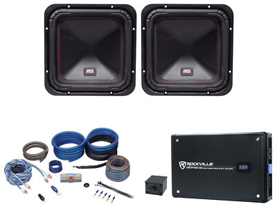 (2) MTX S6510-44 10'' 1000 Watt RMS Car Subwoofers+Mono Amplifier+Copper Amp Kit