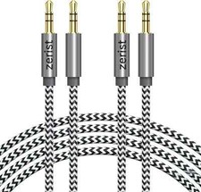 2 Pack 3.5Mm Stereo Audio Cable Extension Male to Male Nylon Braided 10Ft/3M Ta