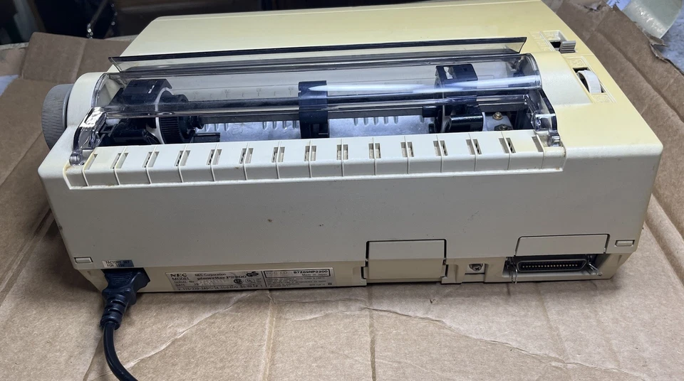 NEC Pinwriter Dot Matrix Printer P2200 w/ Cables ~ Powers On - Image 4 of 4