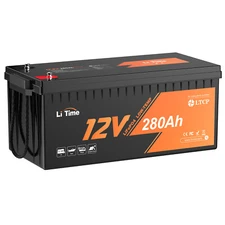 LiTime 12V 280Ah LTCP LiFePO4 Lithium Battery Low-Temp Cut Off BMS-Refurbished