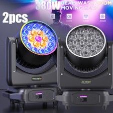 2Pcs LED Aura 19x20W RGBW Beam Wash Zoom Moving Head Lights DJ Disco Bar Stage
