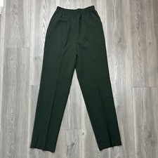 VINTAGE Olive Green Textured Pull on Pants With Pockets - SIZE SMALL