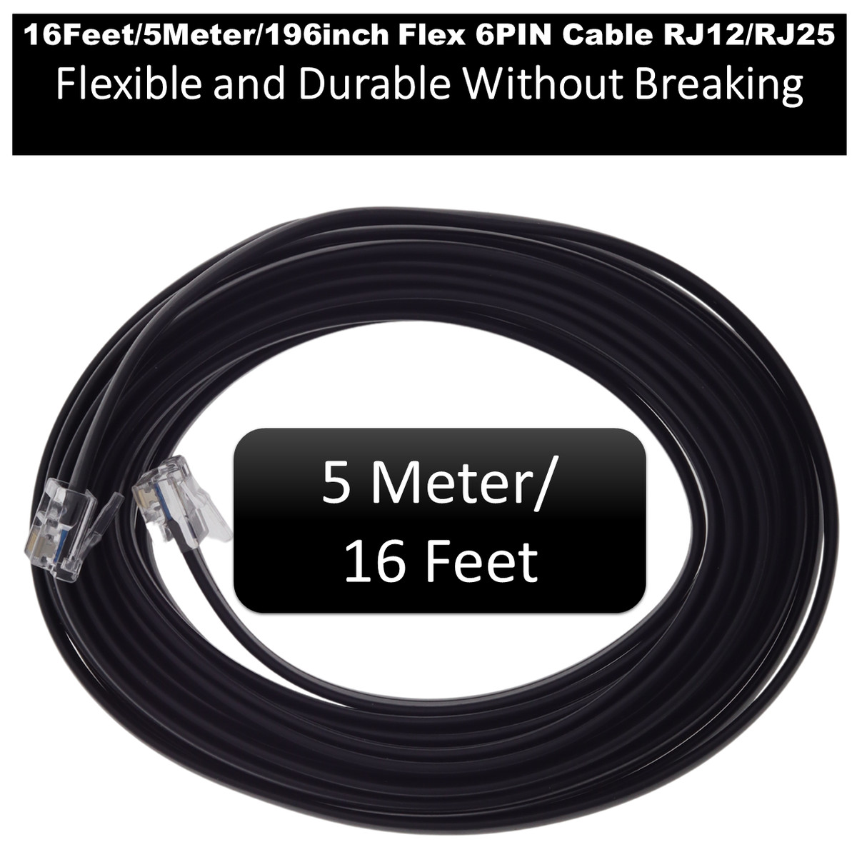 Xtenzi 6Pin Remote Bass Knob 15 FT Flex Cable for Kicker IX Xtenzi 6Pin Remote Bass Knob 15 FT Flex Cable for Kicker IX