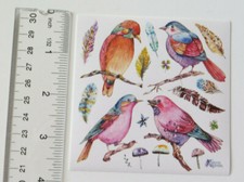 Violette Stickers - RED BIRDS - 4x4 Sq Sheet of Stickers K116