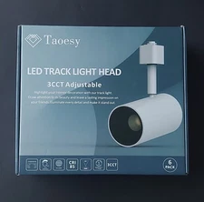 LED Track Lighting Heads 10W Dimmable , H Type 3CCT, 3000K 6 packs White Taoesy
