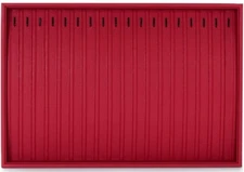 oirlv red Leather stackable jewelry tray for necklaces and bracelets