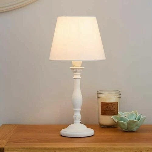 Mini White Carved Resin Base Table Lamp living room bedside bedroom Lamp