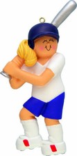 Softball Player Ornament Female Blonde  PERSONALIZED FREE 