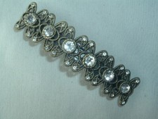 VINTAGE RHINESTONE METAL HAIR BARRETTE HAIR ACCESSORY